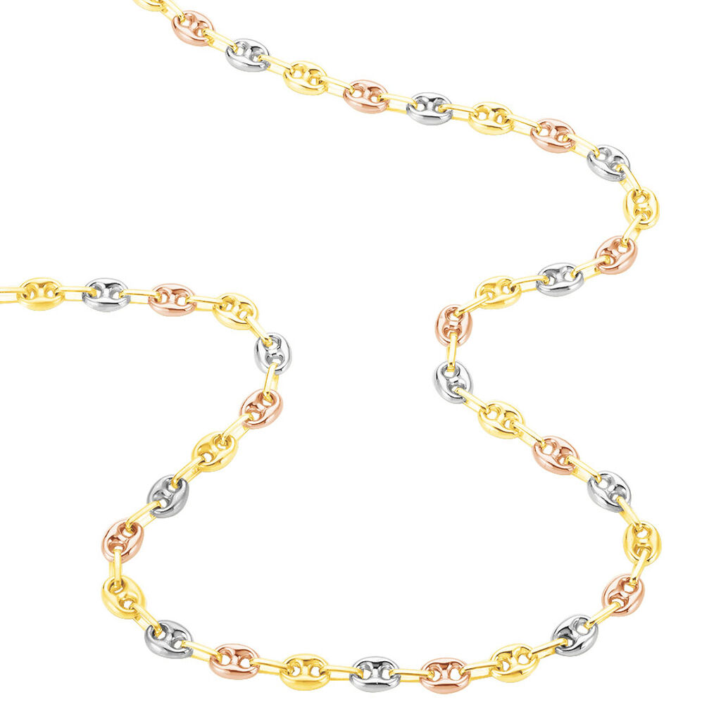 Collier Joselene Maille Grain De Café Or Tricolore