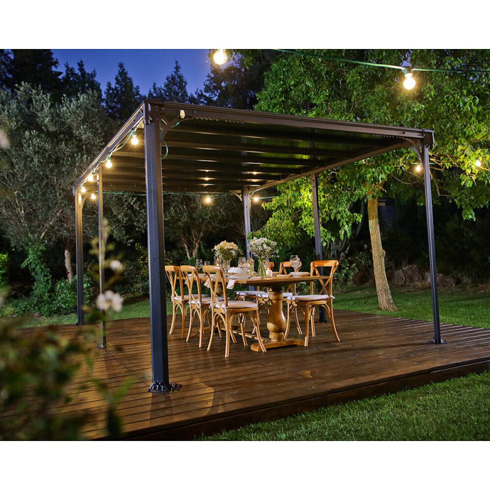PAVILJONG CANOPIA MILANO HARDTOP 3X4M BRONSE/GRÅ