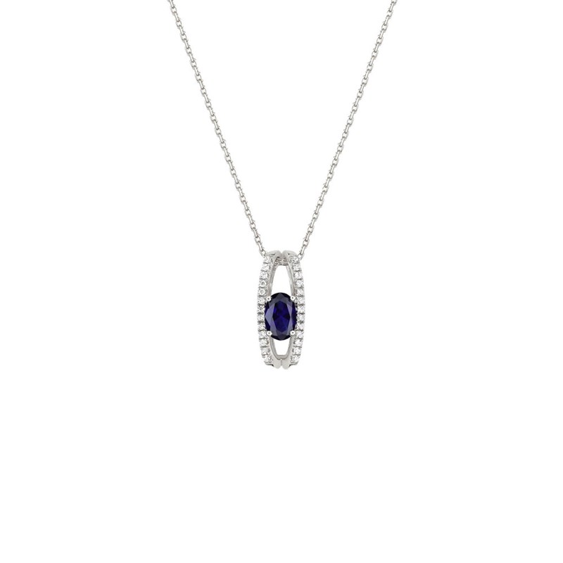 Collier Femme - Or 18 Carats - Diamant 0,1 Carats - Longueur : 42 cm