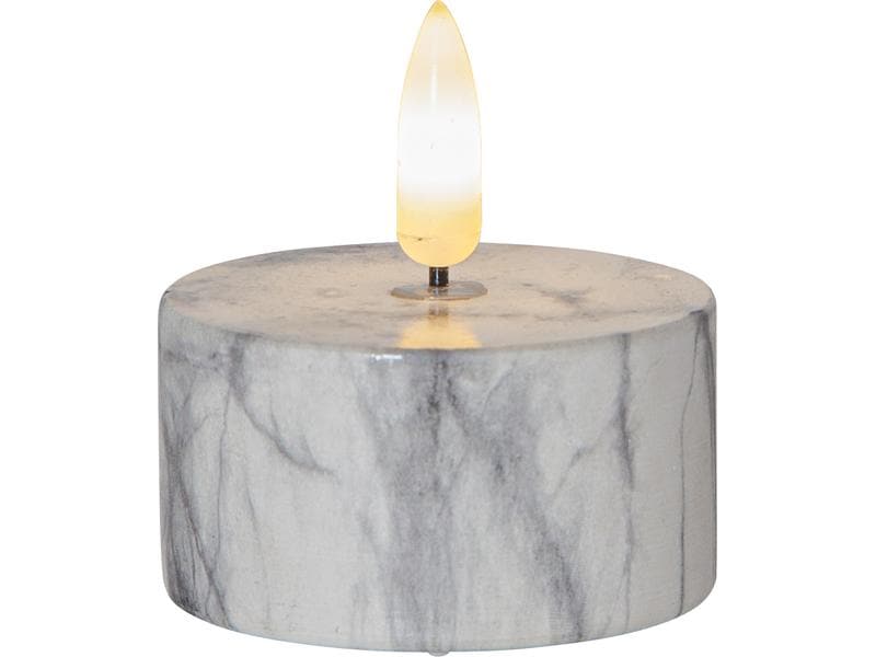Star Trading LED Teelichter Set Flame Marble Ø 5.5 x 6 cm, Teelichter mit tanzender Flamme