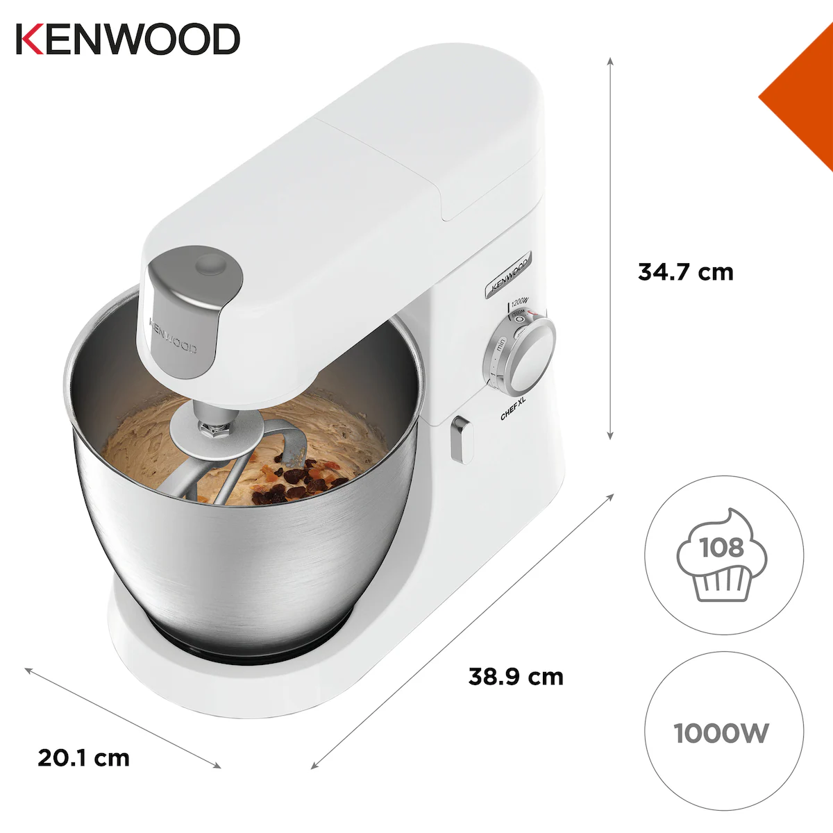 Kenwood Chef XL kjøkkenmaskin KVL4100W (hvit)