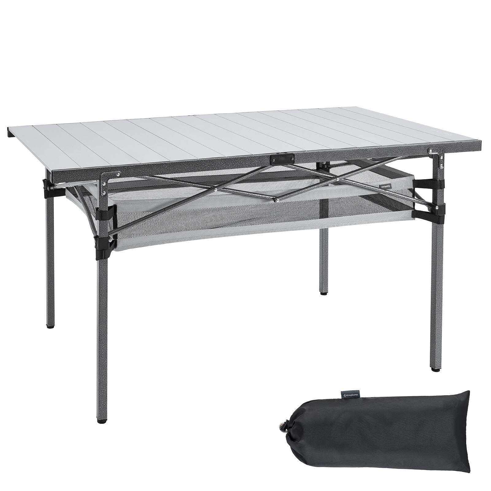 KINGCAMP Campingtisch Camping Rolltisch Klapptisch Garten Falttisch Alu 136x70cm