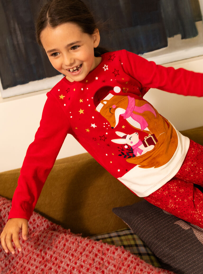 Pyjama NOEL rouge pour enfant fille