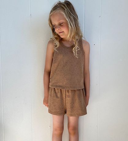 Gro Unterwäsche - Top - Warm Beige m. Punkte