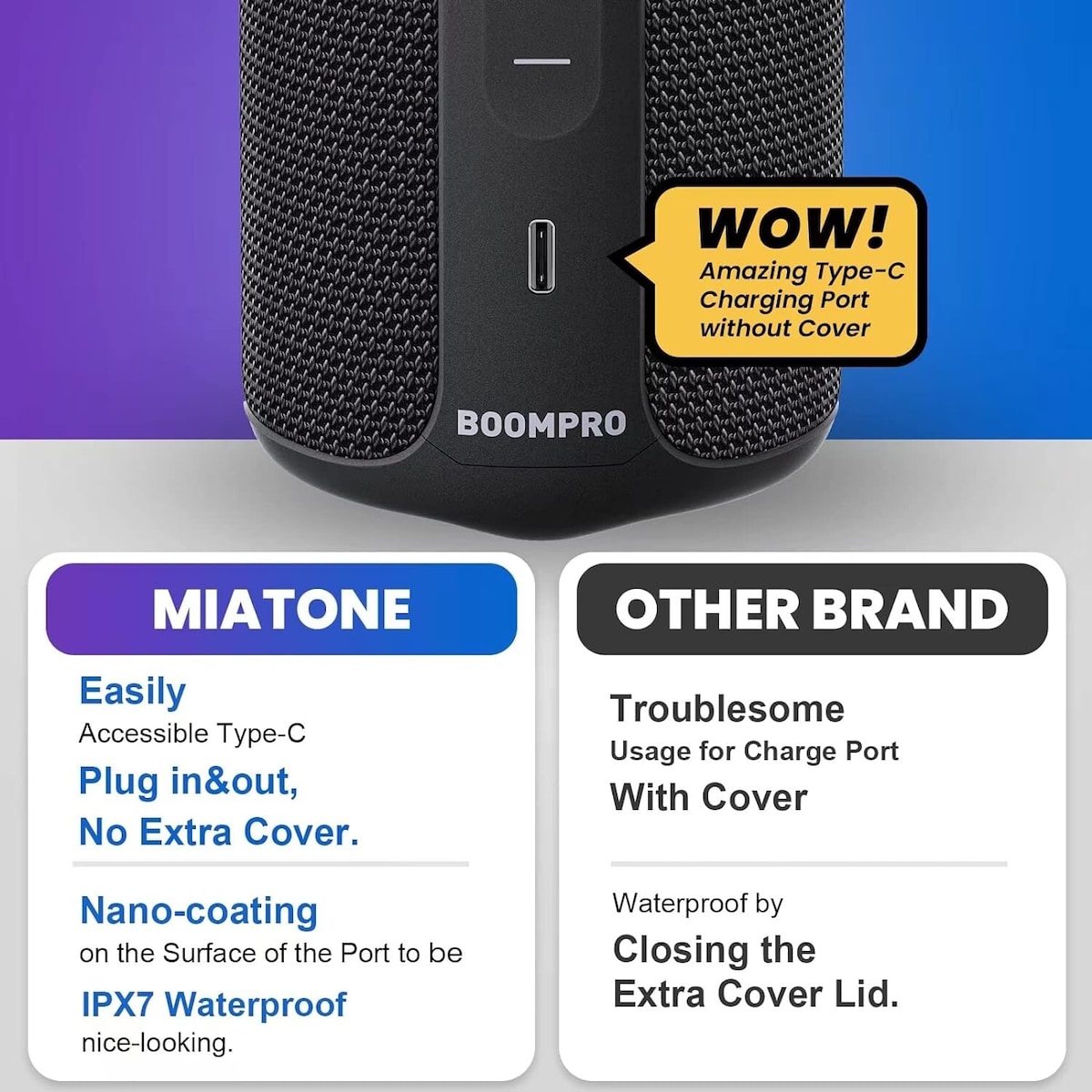 Bluetooth-høyttaler 36W bærbar høyttaler med stereolydbase, Bluetooth 5.3 trådløs IP7x vanntett høyttaler