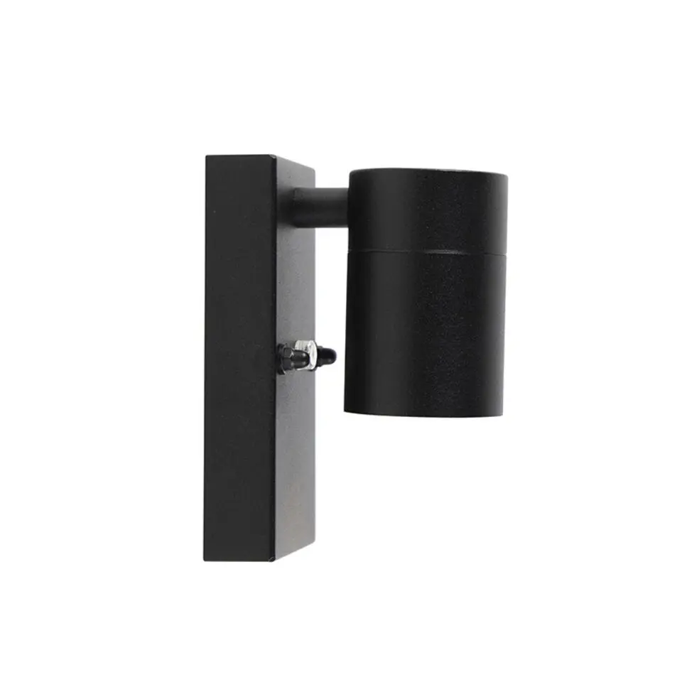 Qazqa buitenlampen met sensor solo zwart gu10