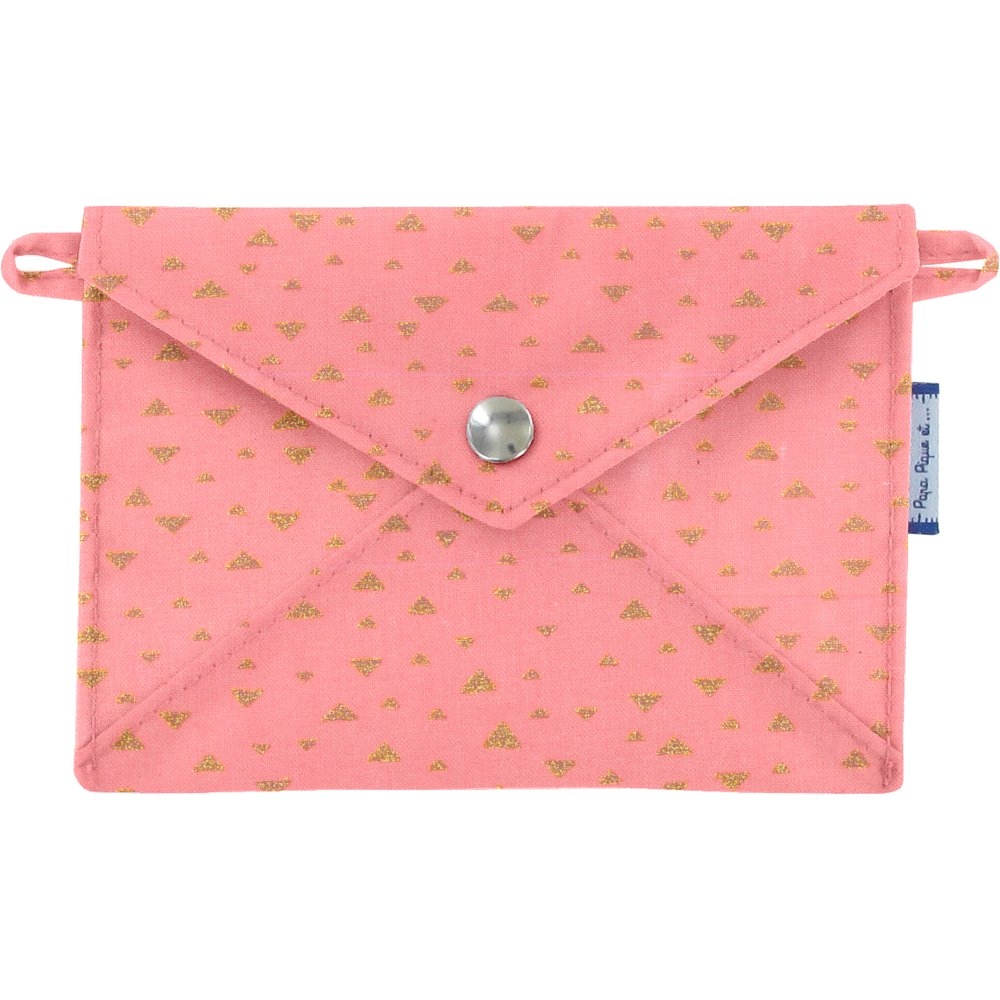 Petite Pochette Enveloppe Triangle Or Poudré