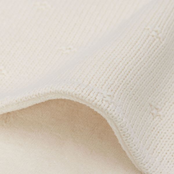 Jollein Cosy Knit Wiegdeken - 75x100 cm - Ivory/Velvet