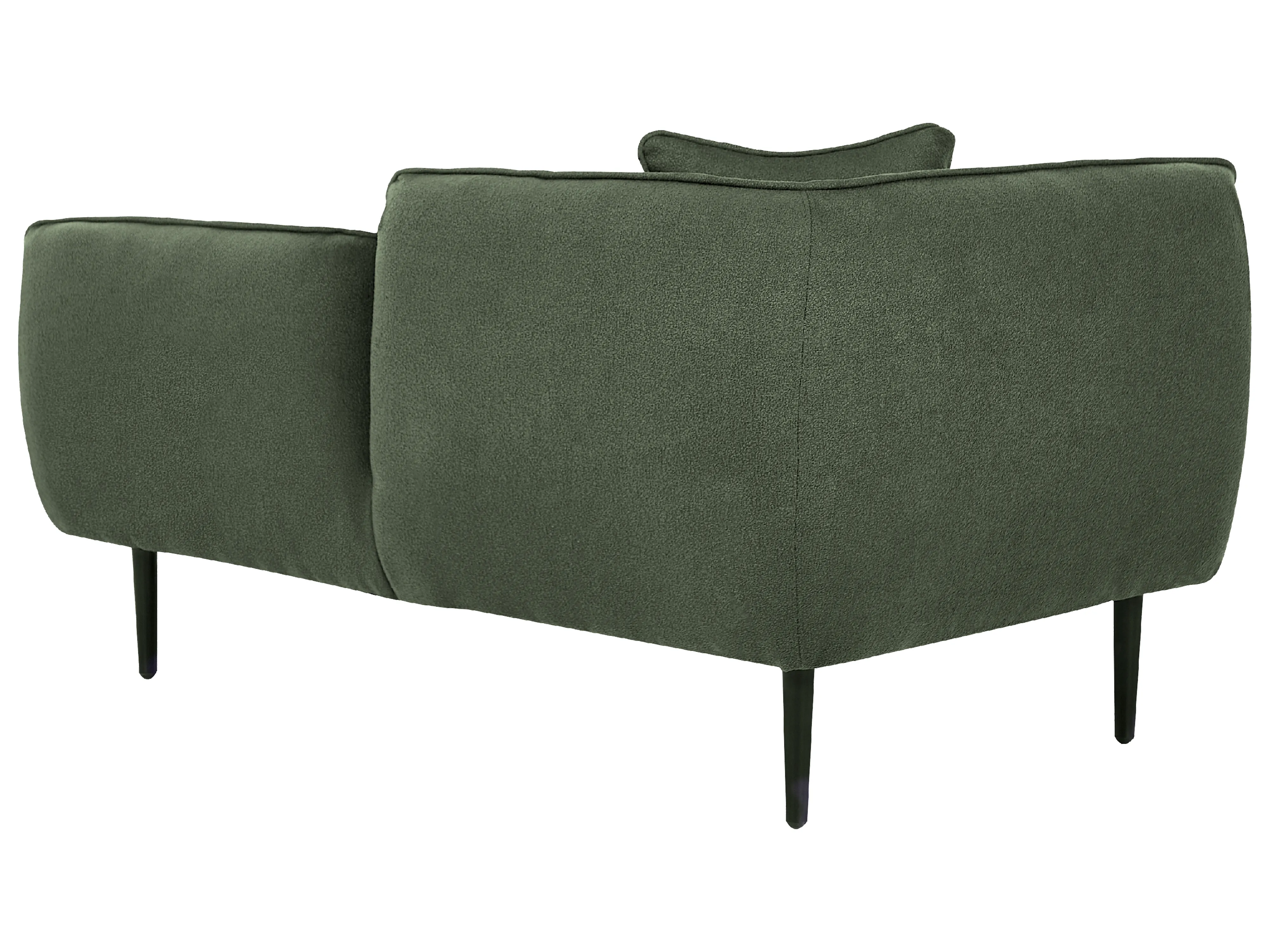 Linkszijdige chaise longue CHEVANNES Bouclé Donkergroen
