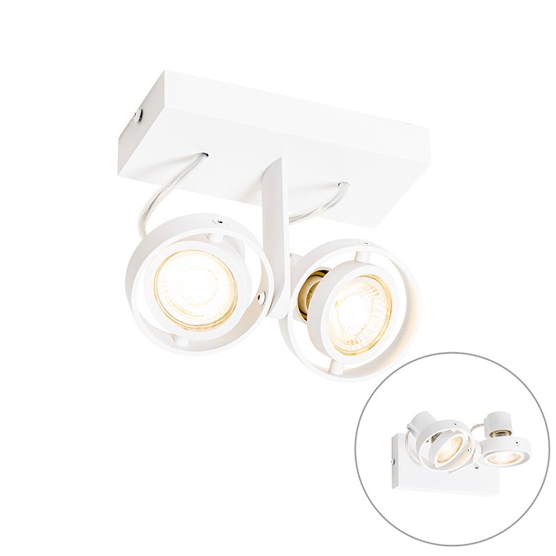 Moderne plafondspot wit 2-lichts GU10 50mm - Master