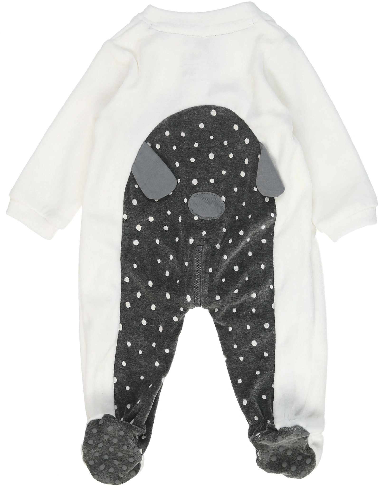 Velours-Strampler MIMOSO in off white