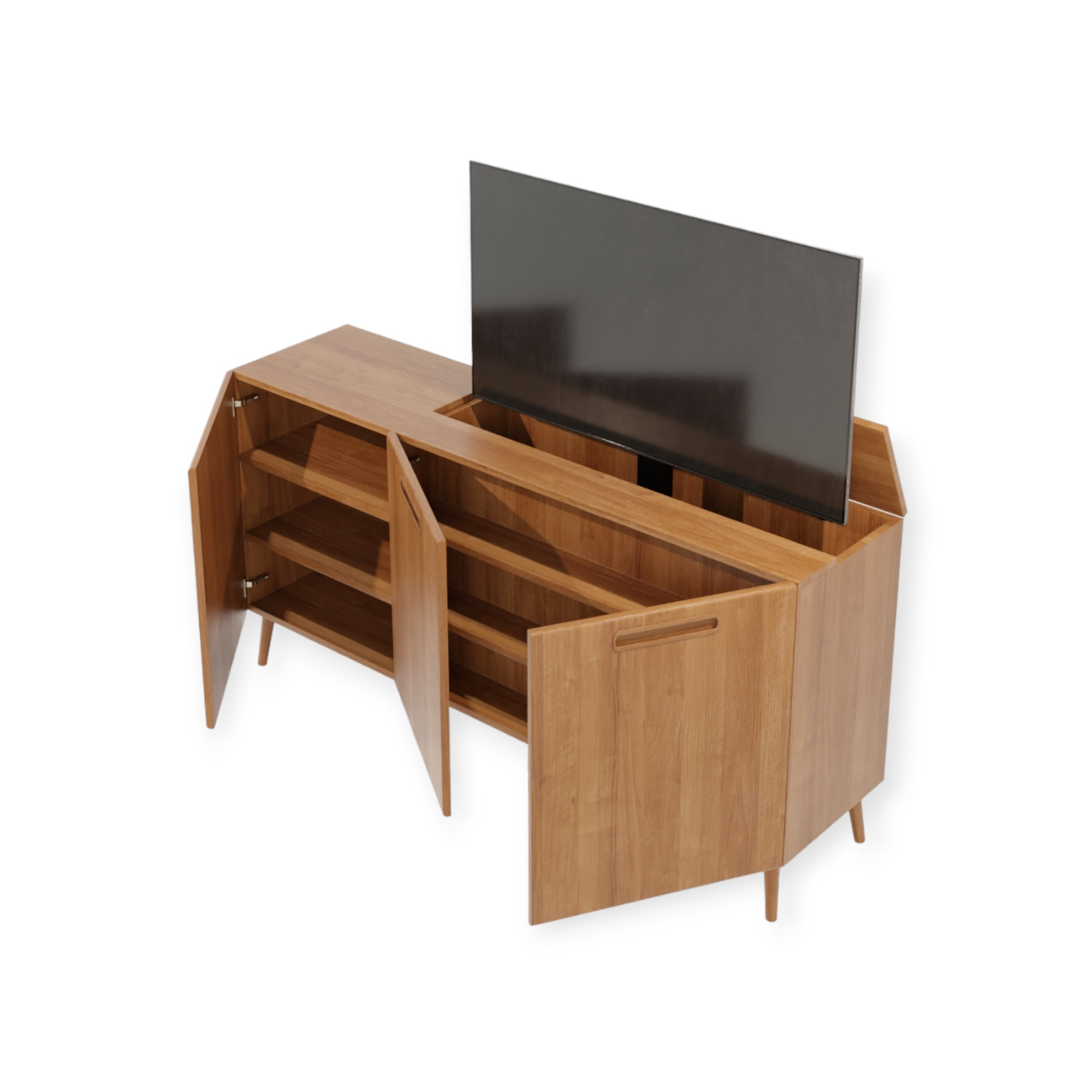 TV lift meubel Scandinavian 43 inch 3 deurs