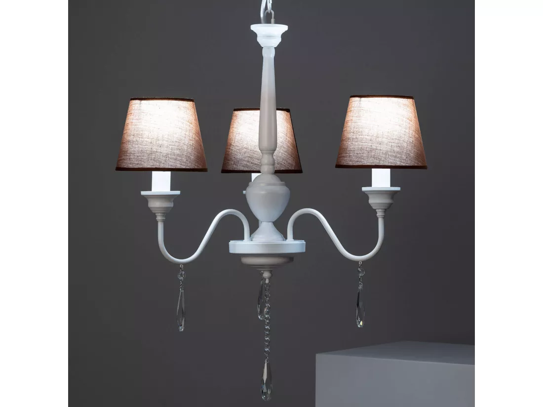 Lustre Métal et Tissus Zuri Marron