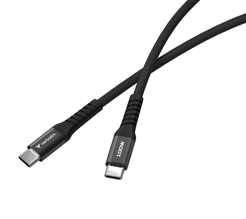 (1.2m) 100W Sync & Charge USB C auf USB C Nylon Magnet Ladekabel PD/QC 3.0 Datenkabel (31863) - Schwarz