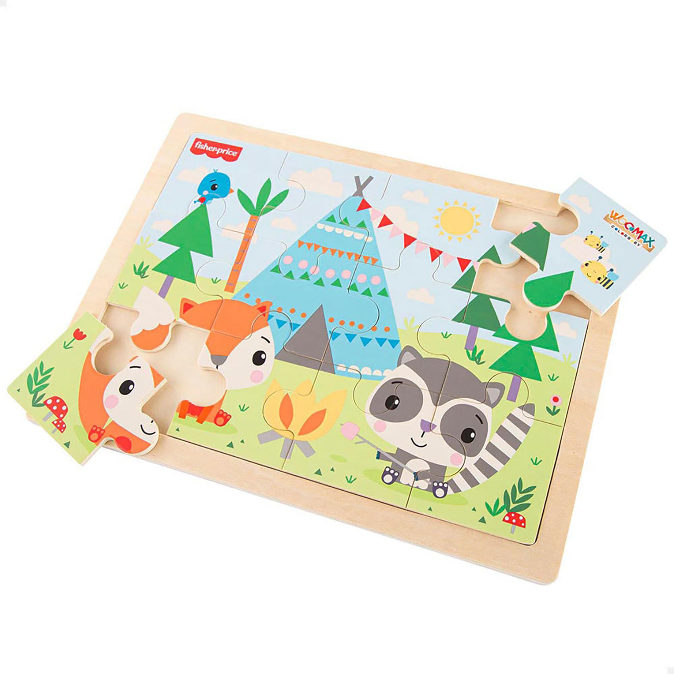 Fisher price Puzzle en bois Jungle - 12 pièces