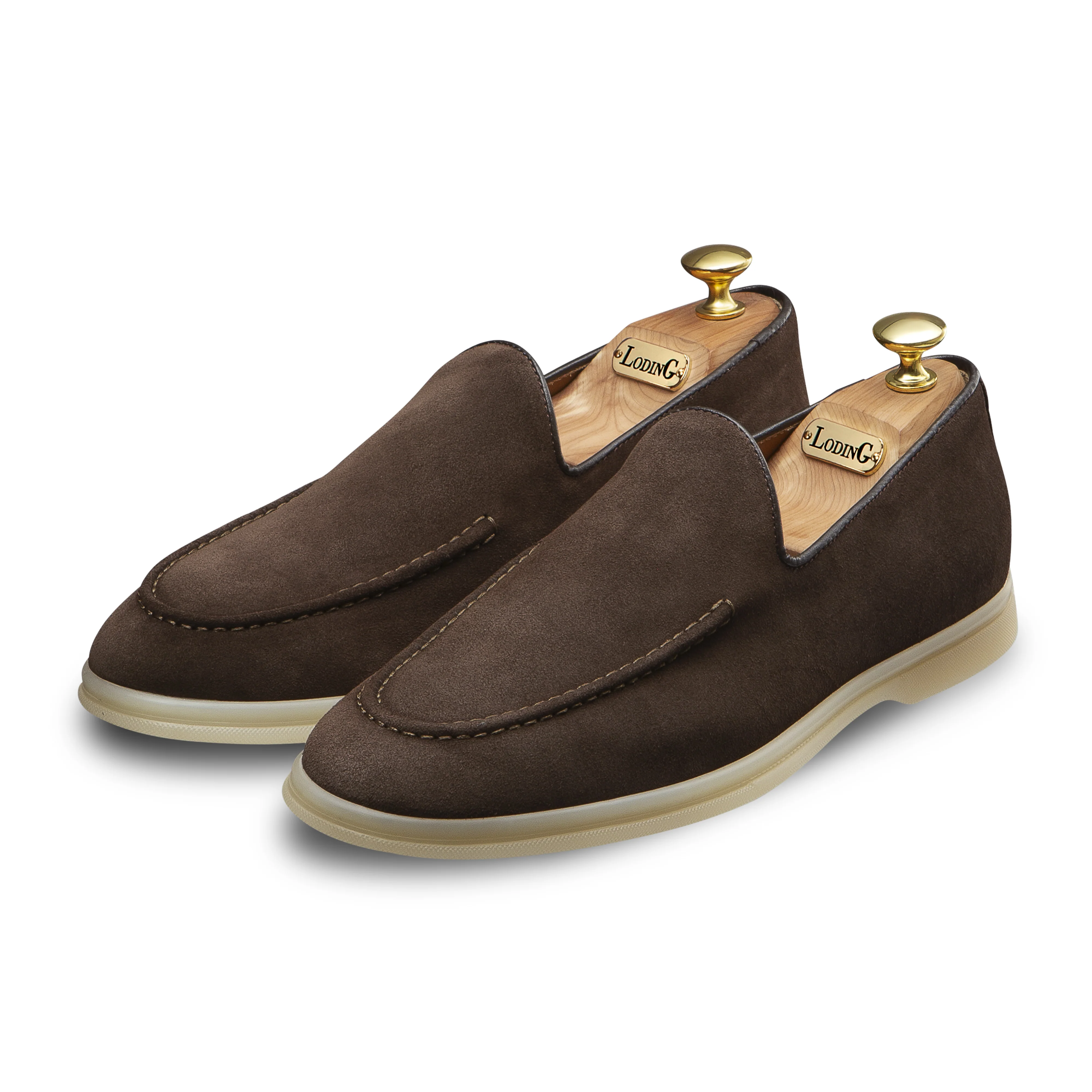 Mocassin d'été veau velours marron semelle gomme Sienne 398