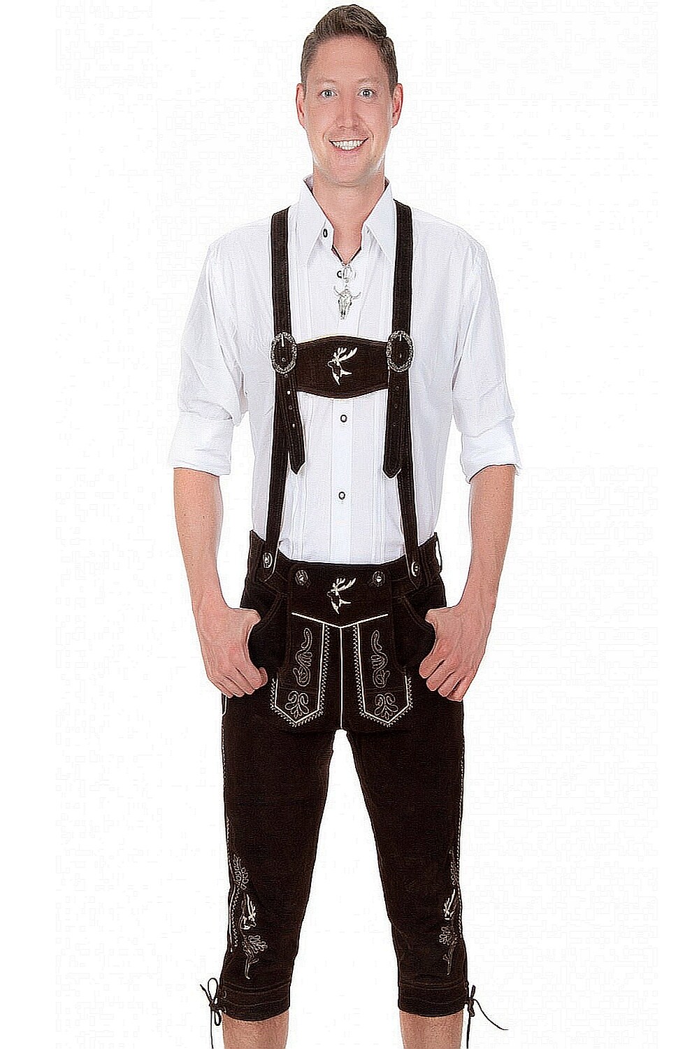 Trachtenlederhose Kniebundhose Hirsch