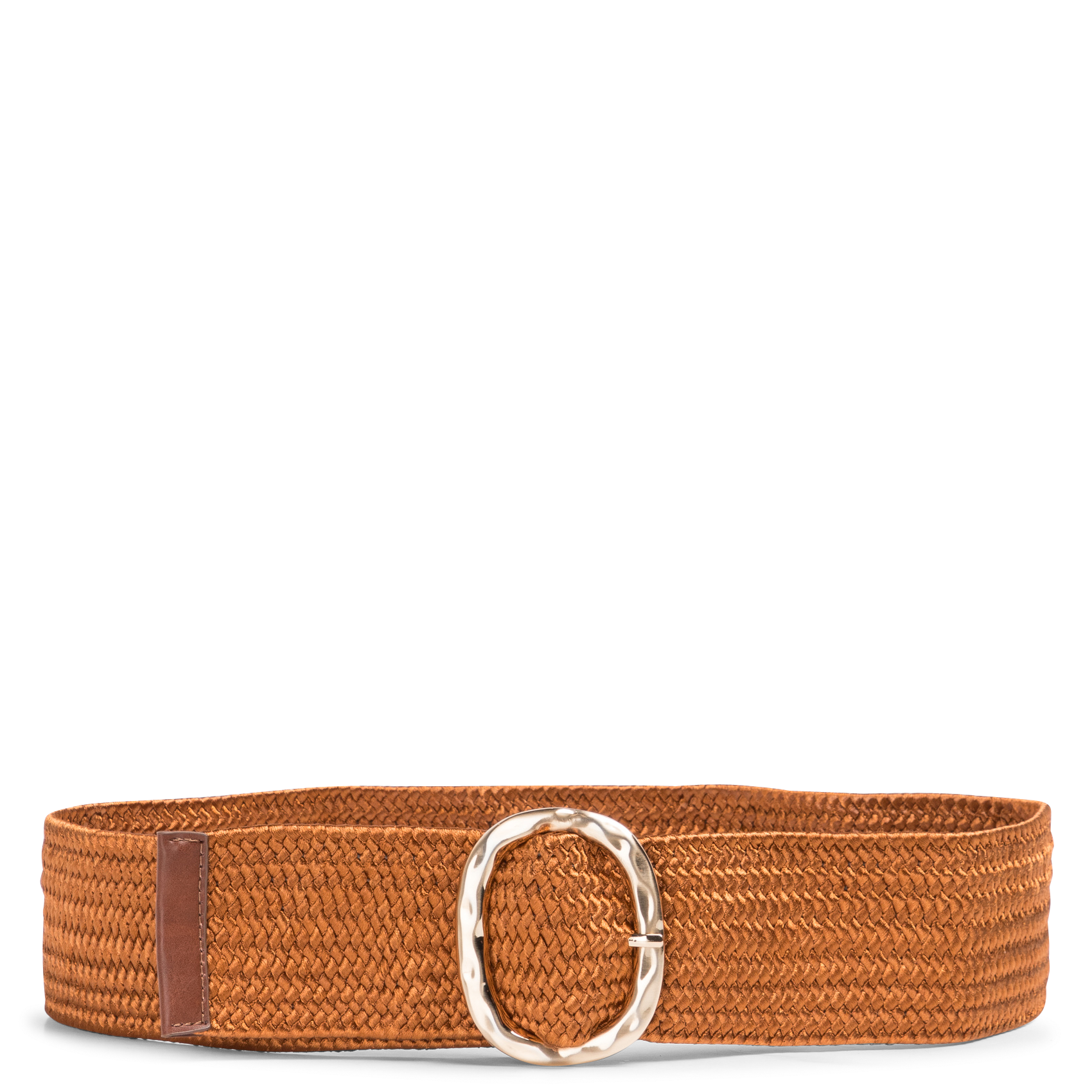 Ceinture tressée à boucle | Marron