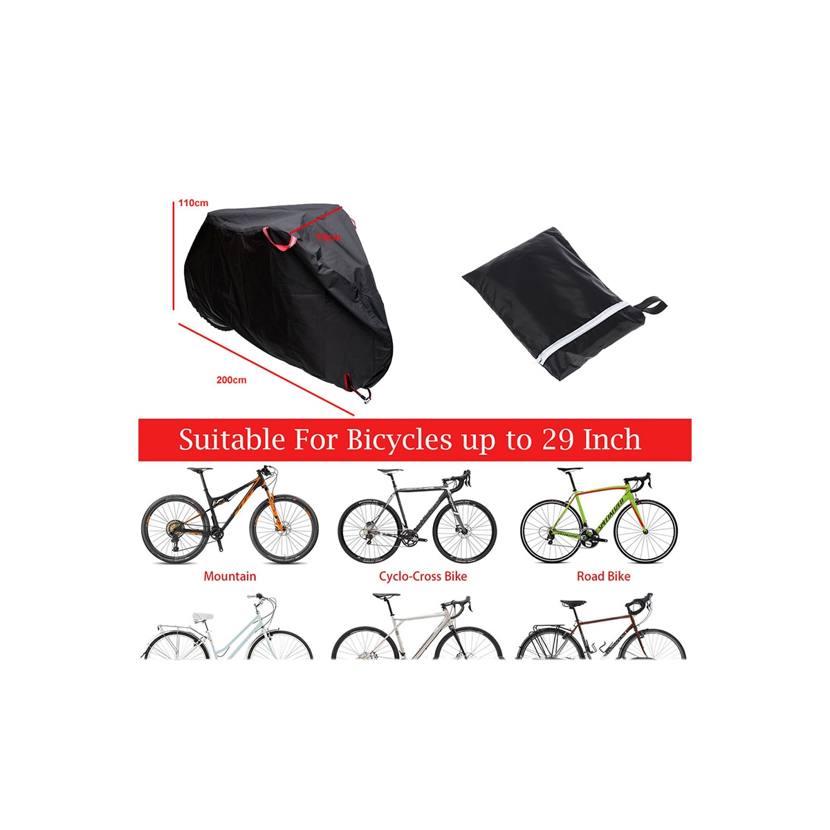 Vanntett sykkeldeksel L