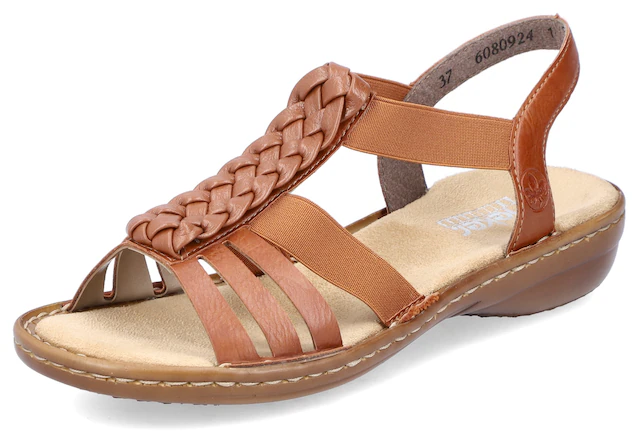 Rieker Riemchensandale  , Sommerschuh, Sandalette, Keilabsatz, mit Stretchbänder