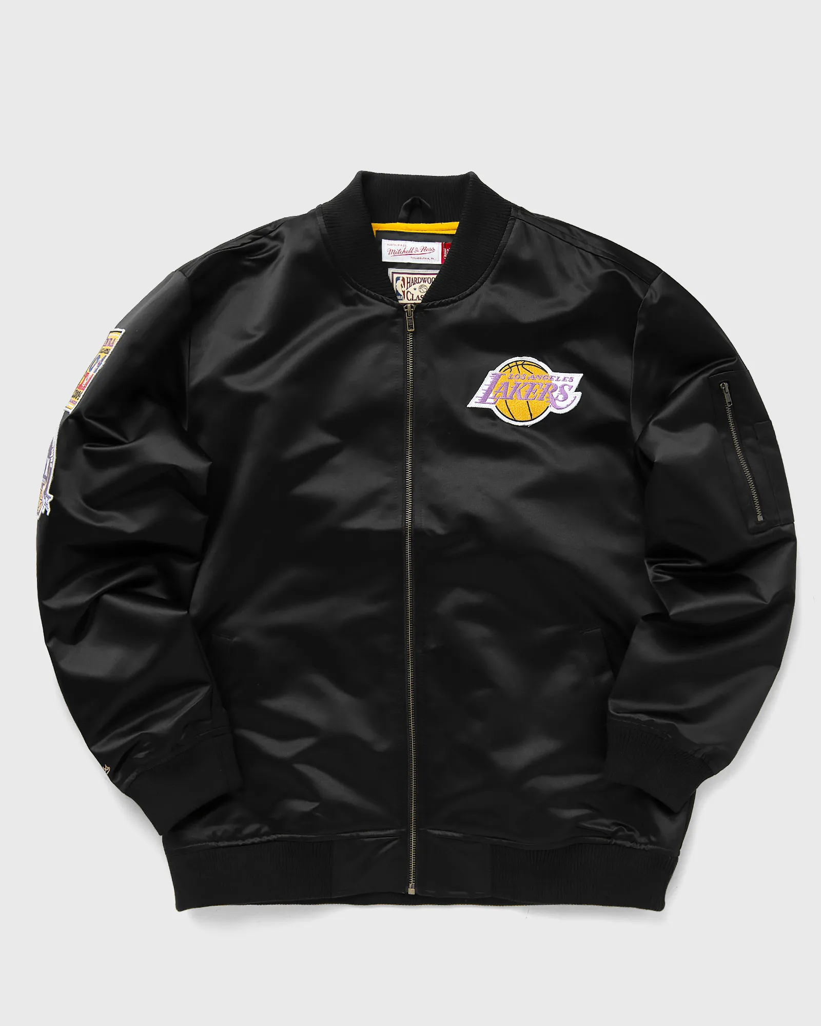 Mitchell & Ness NBA LIGHTWEIGHT SATIN BOMBER VINTAGE LOGO LOS ANGELES LAKERS