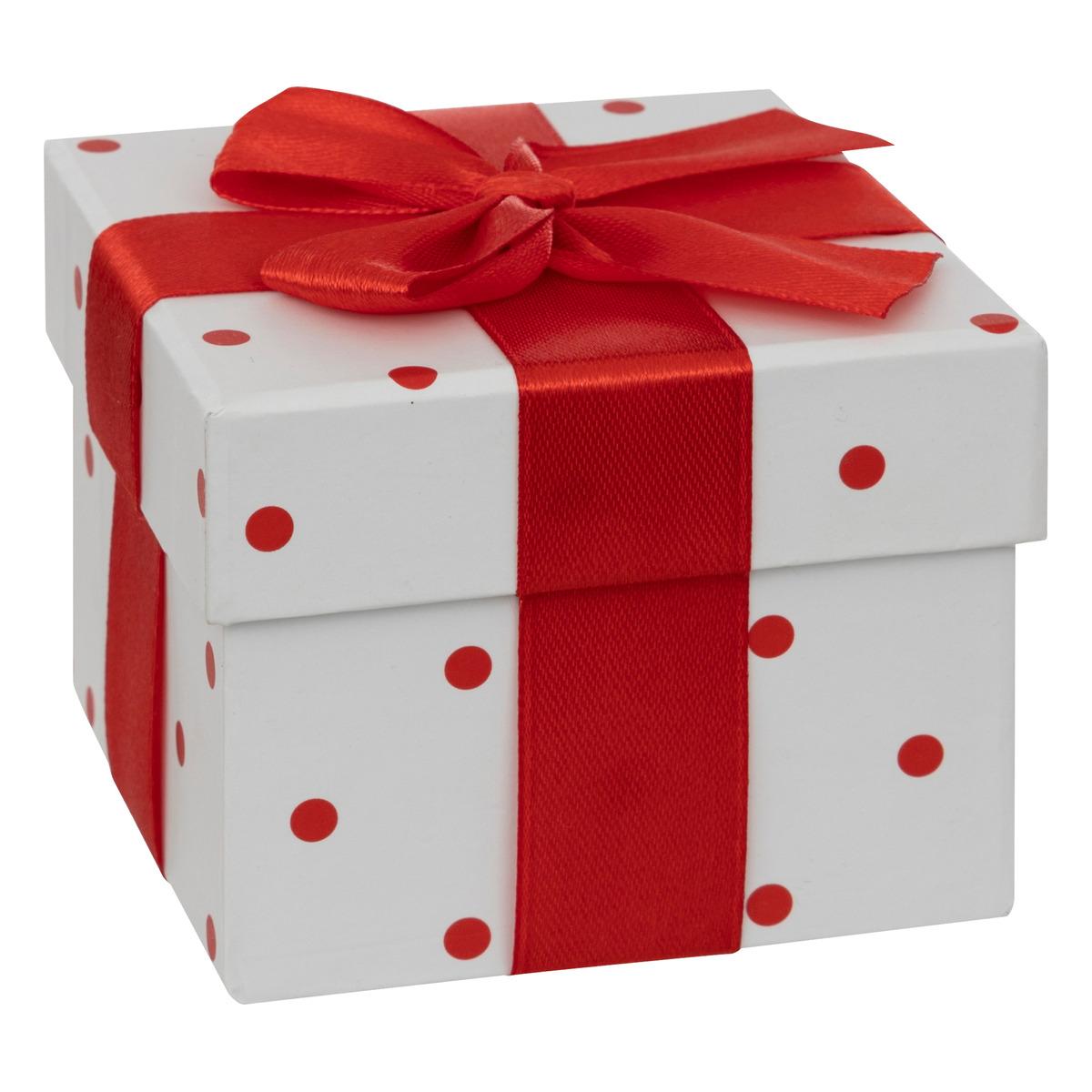 BOITE CADEAU ROUGE ET BLANC TAILLE S