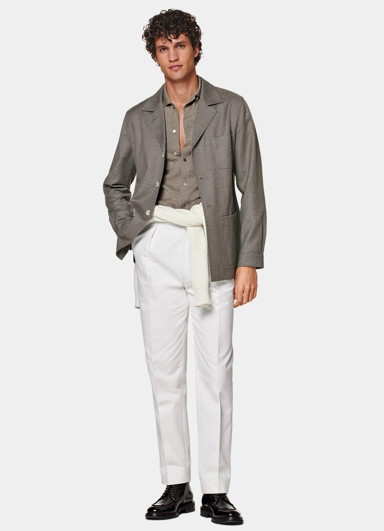 Veste chemise coupe Relaxed taupe