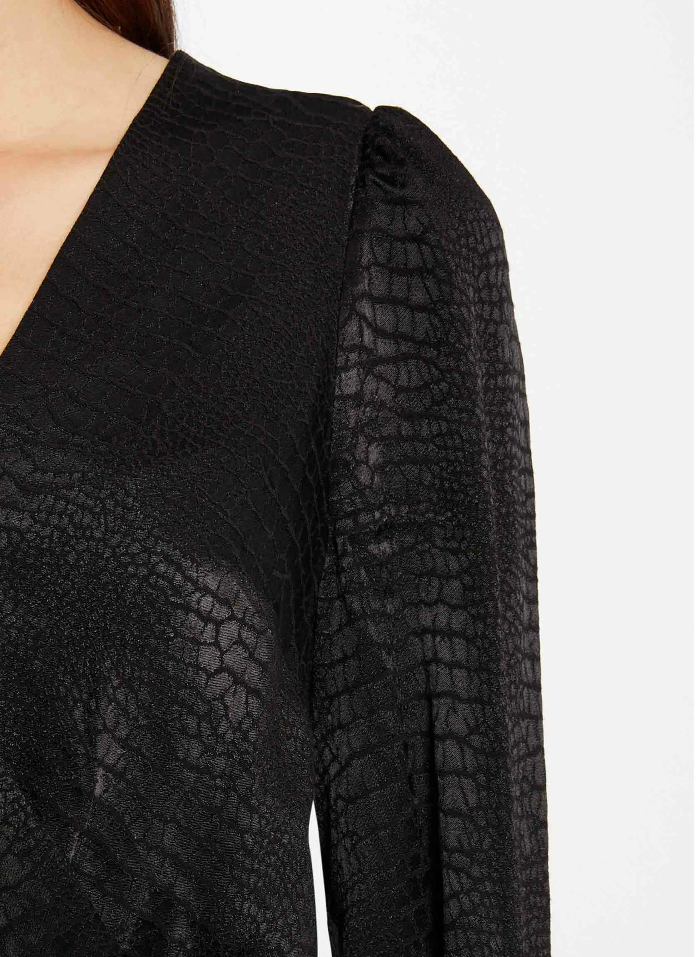 ROZO.F - Robe cintrée col V | Noir