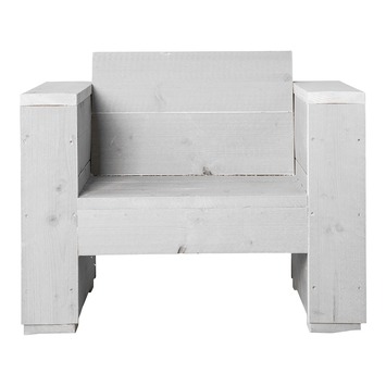 Loungestoel Marlind wit steigerhout