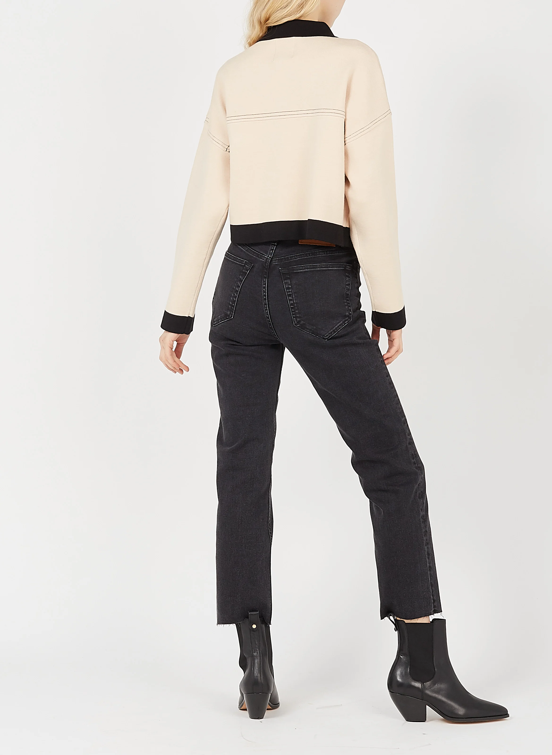 Jean droit taille haute | Noir