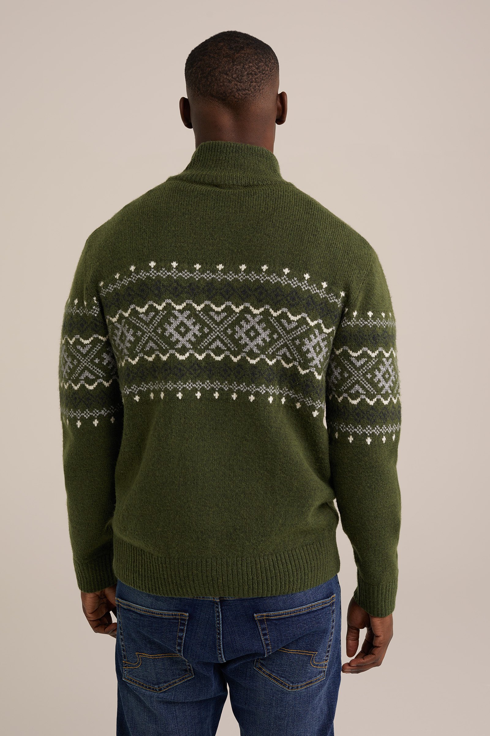 trui met rits WE Fashion Donkergroen