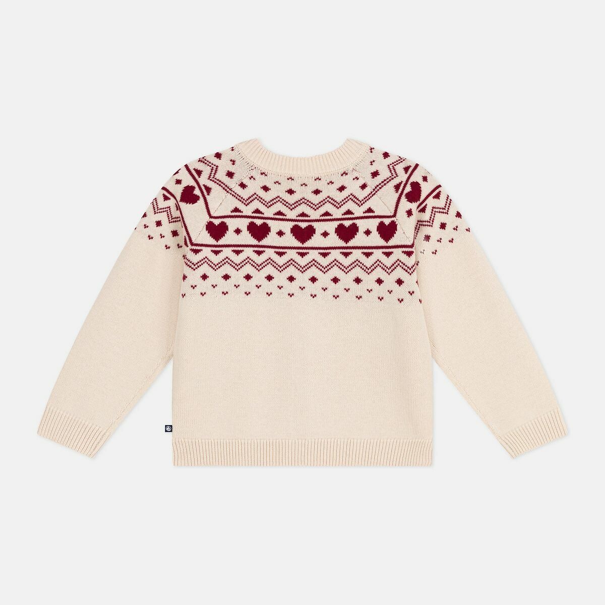 PETIT BATEAU<br>Colete em lã e algodão, padrão jacquard