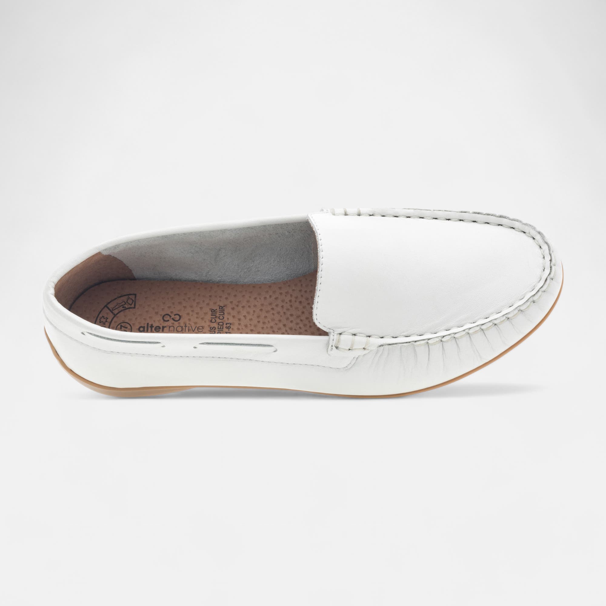 Mocassins Femme en cuir blanc