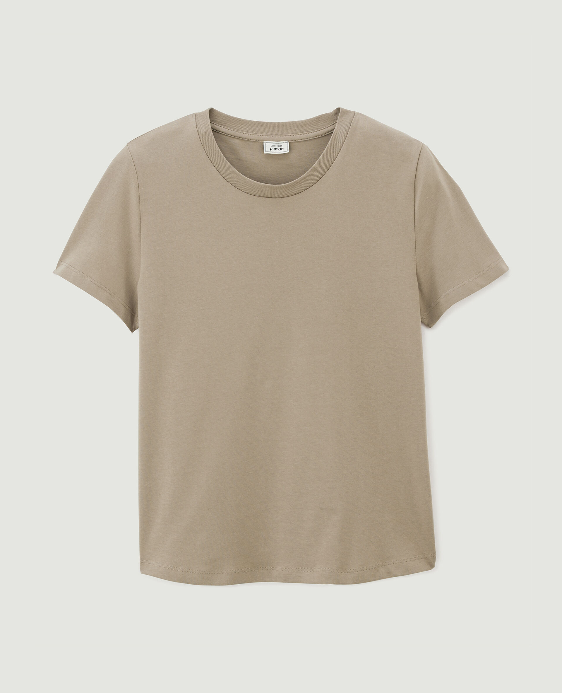 T-shirt basique col rond - Taupe