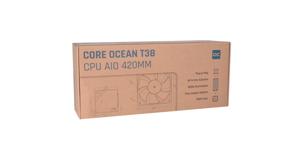 AlphacoolCore Ocean T38 AIO 420mm waterkoeling  (Zwart)