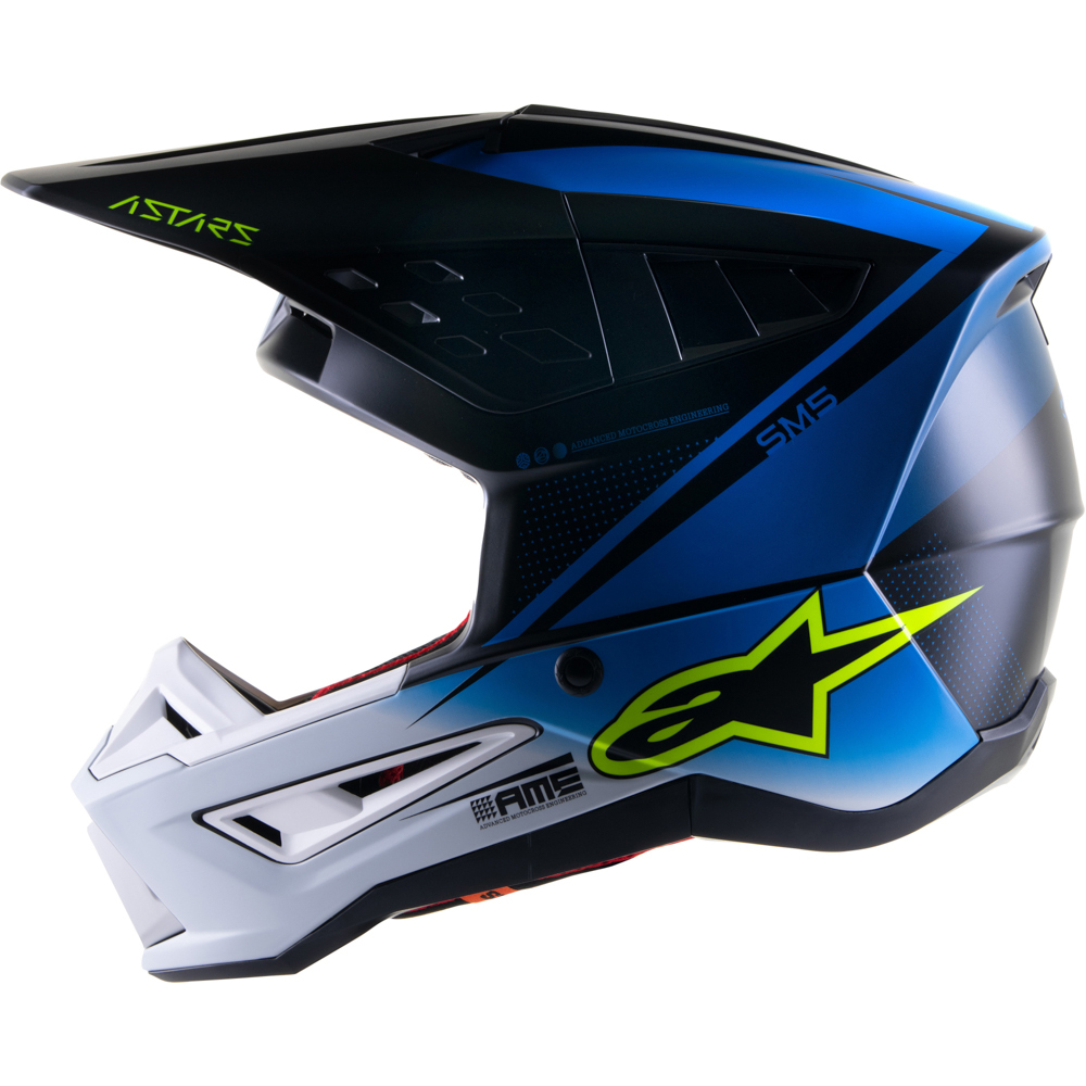 Alpinestars - Casque Supertech S-M5 Rayon Noir / Bleu / Blanc Mat