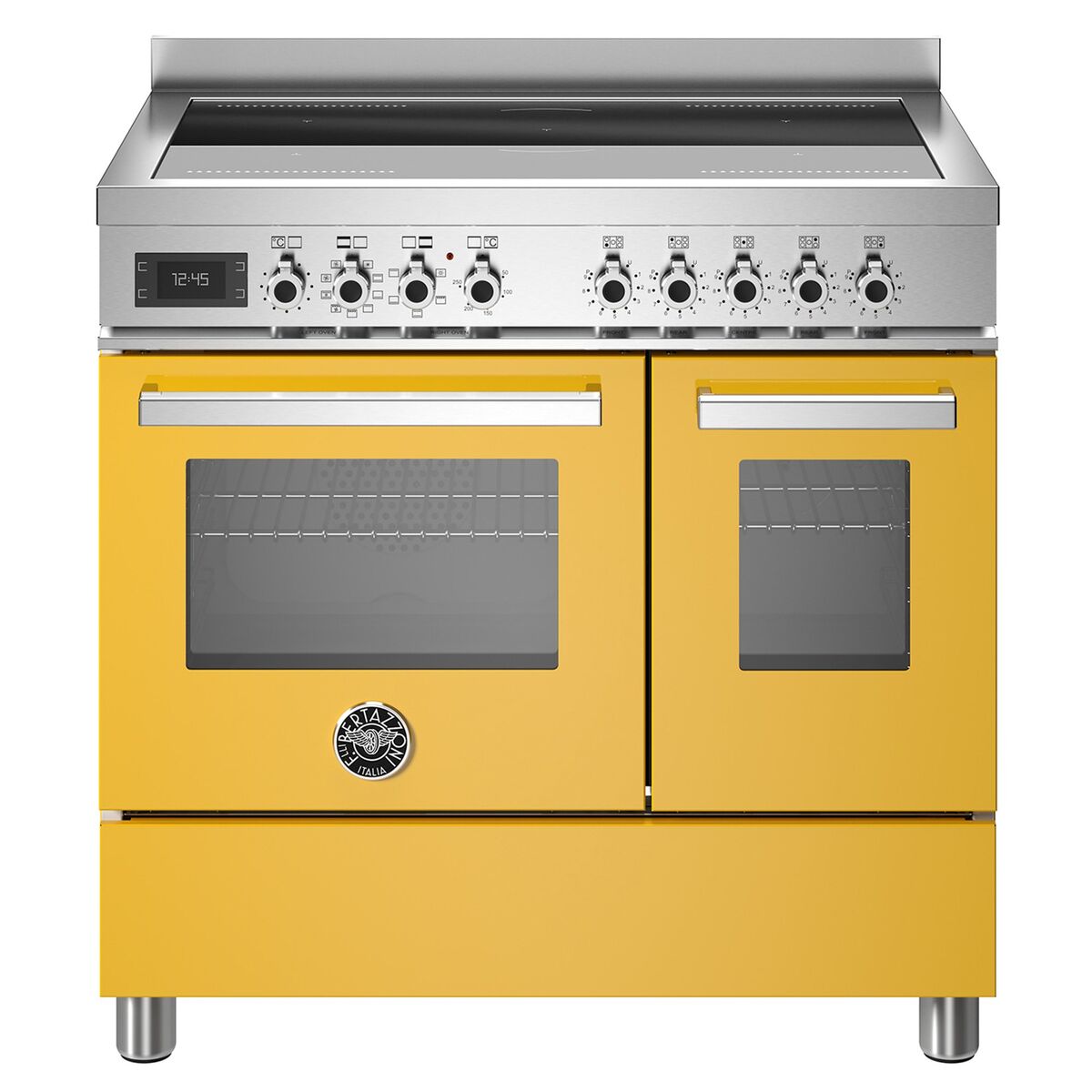PRO95I2EGIT Professional induksjonskomfyr med dobbelovn 90 cm, Gul