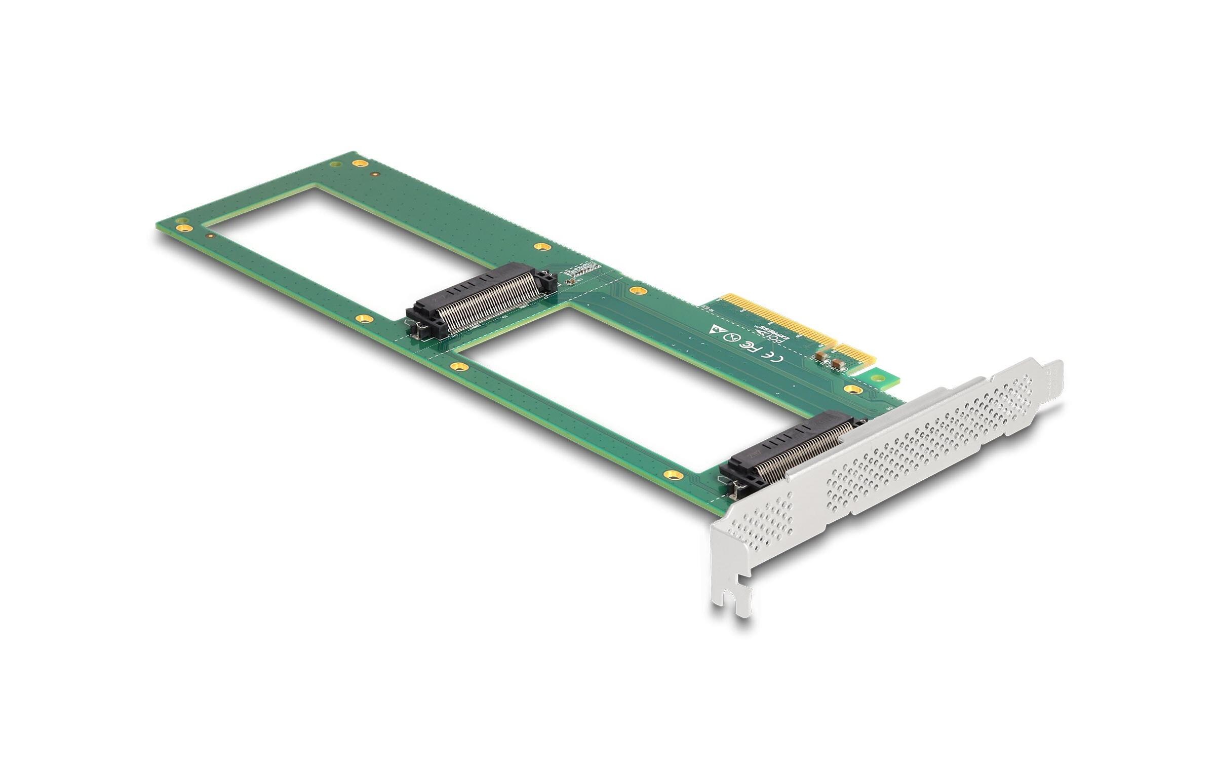 Host Bus Adapter PCI Express x8 - 2x U.2 NVMe SFF-8639<br>Delock PCI Express 4.0 x8 Karte zu 2 x intern U.2 NVMe SFF-8639 - Bifurcation