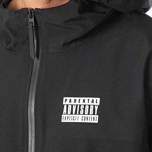 Coupe-Vent Long Capuche Big Back Logo Noir Blanc