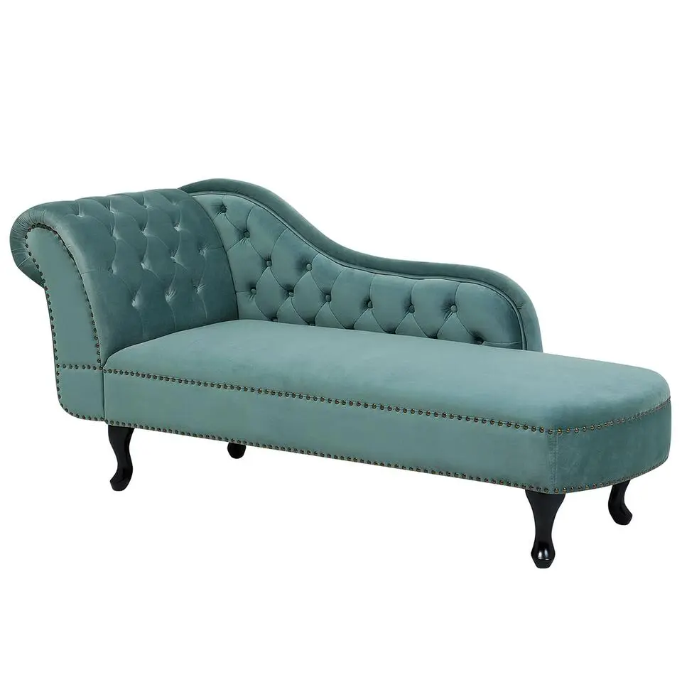 NIMES - Chaise longue - Mintgroen - Linkerzijde - Fluweel
