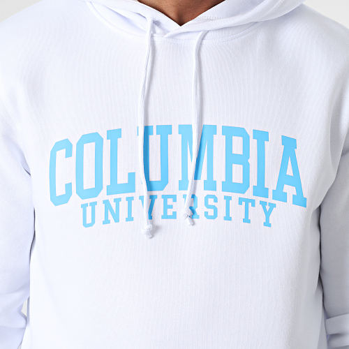 Sweat Capuche Columbia Blanc Bleu Ciel