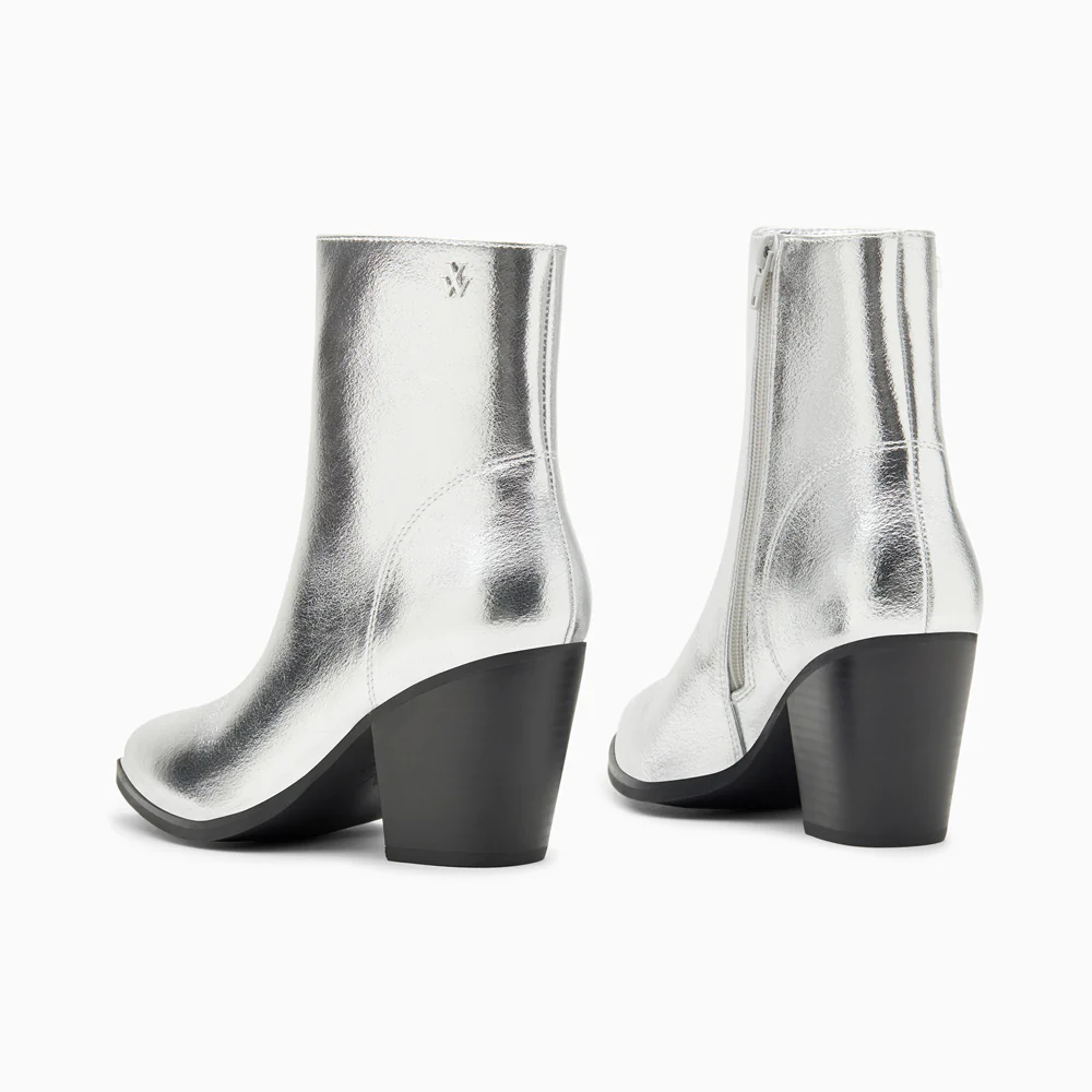 Bottines-Bottines santiags Dina argent à talon