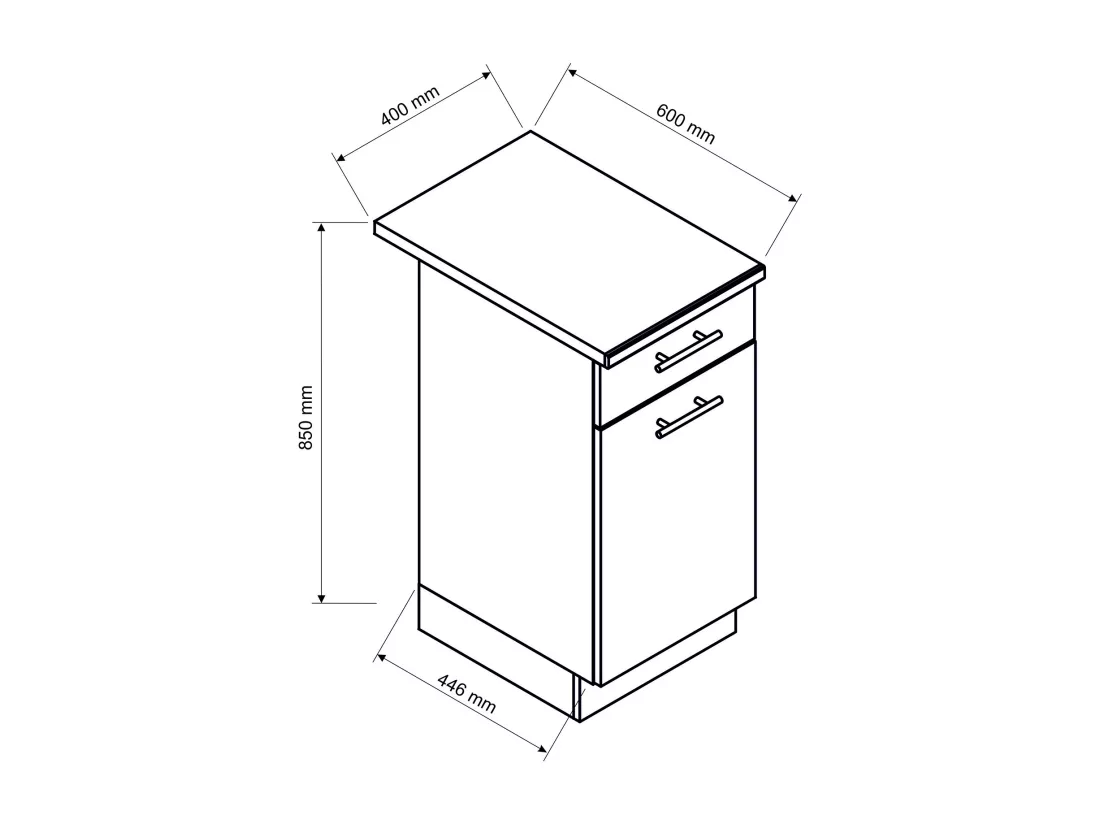 Cuisine complète MILA 8 éléments couleur chêne Artisan avec plan de travail inclus - Longueur 240 cm