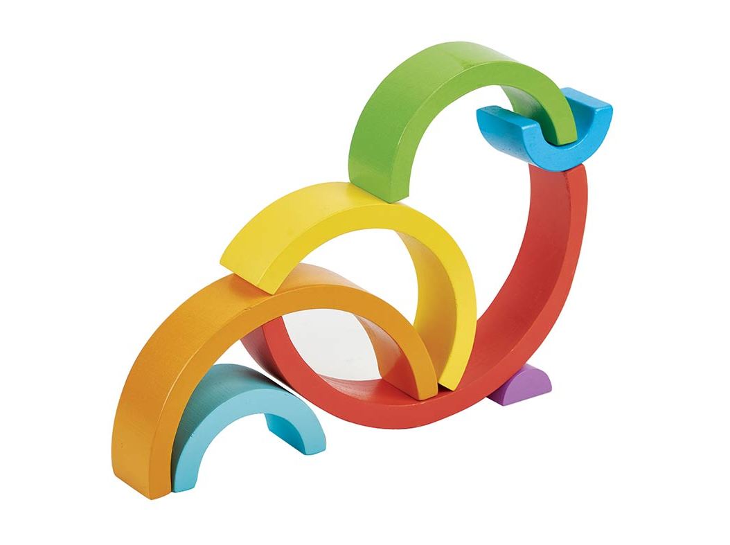 PEÇAS ARCO-IRIS ONE TWO FUN EM MADEIRA MONTESSORI