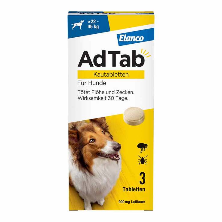 AdTab Kautabletten für extra große Hunde 900 mg 22 bis 45 kg, 3 St