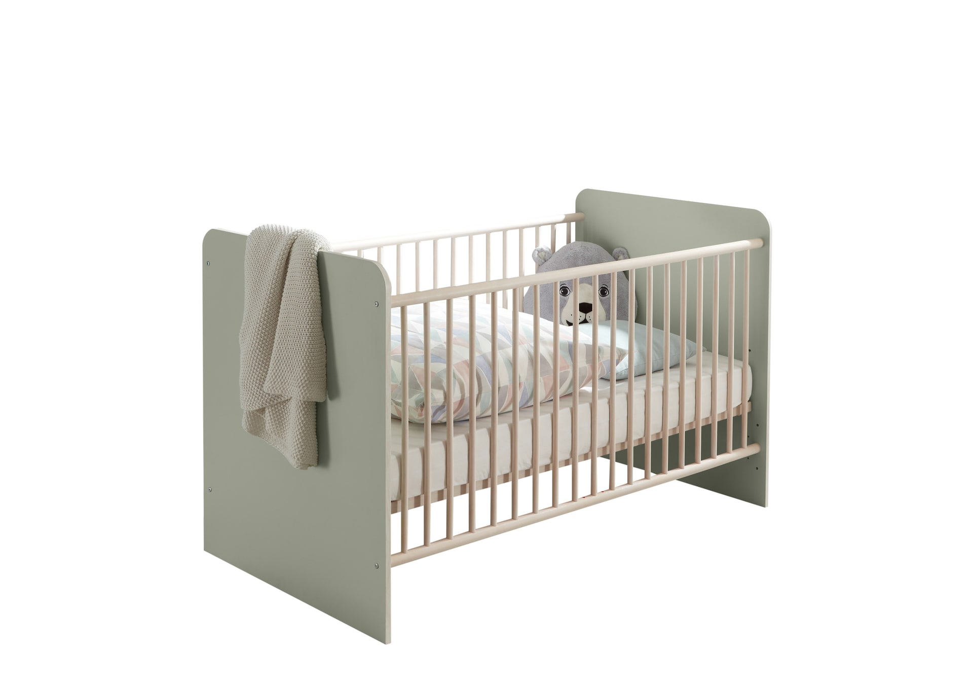 Babybett PRIZZI pastellgrün/ braun