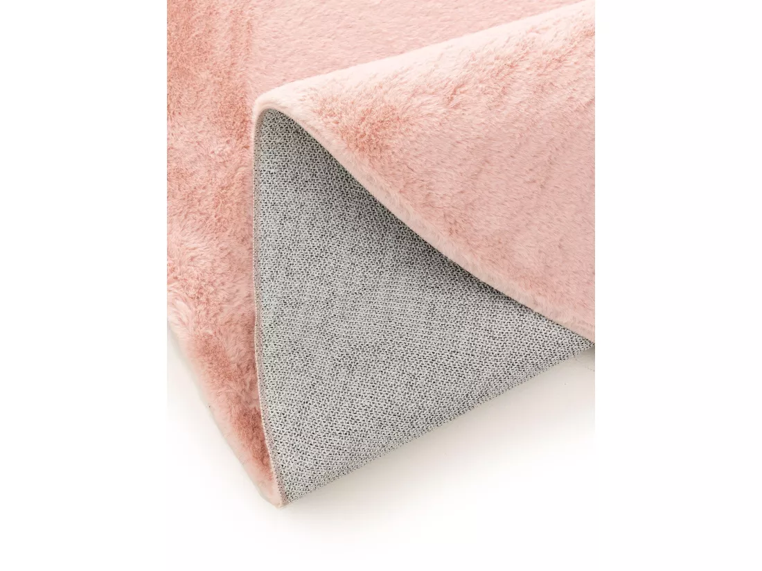 Tapis en fausse fourrure Furry Rose ø 80 cm rond