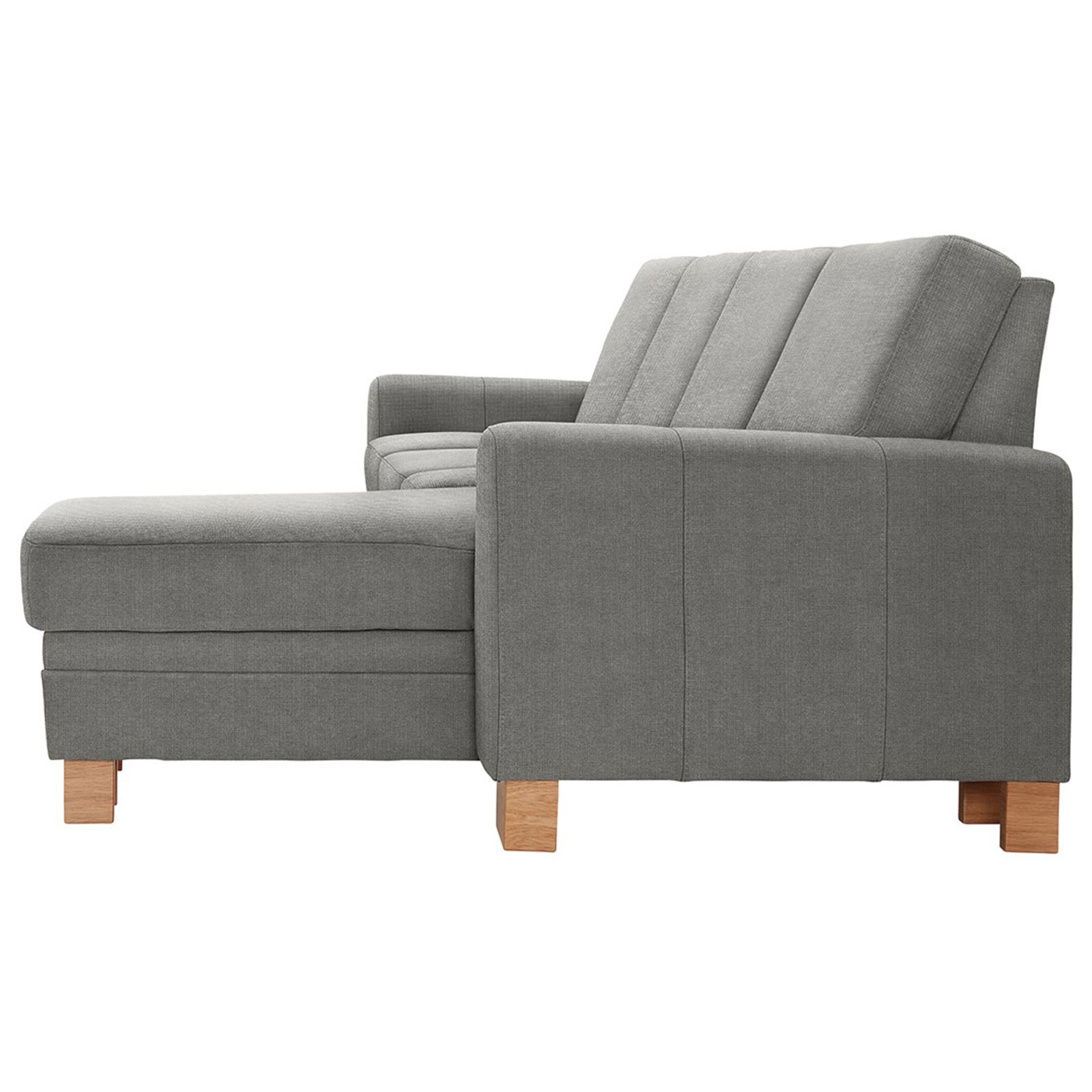 polsterpower Ecksofa - Belle silver - Basismodell - Recamiere rechts
