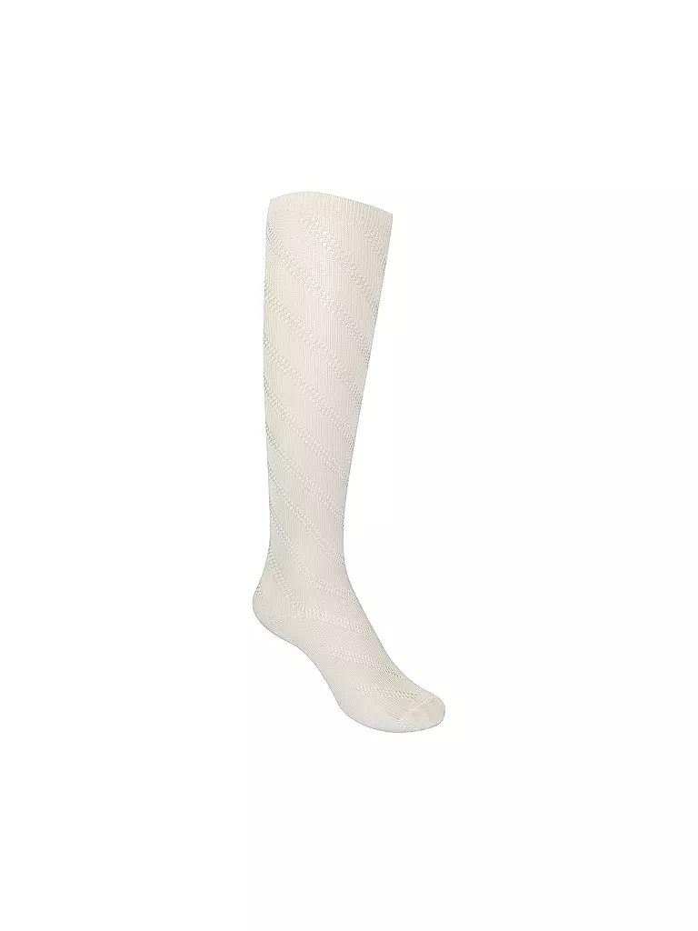 KUNERT Kniestrümpfe DIAGONAL CROCHET creme