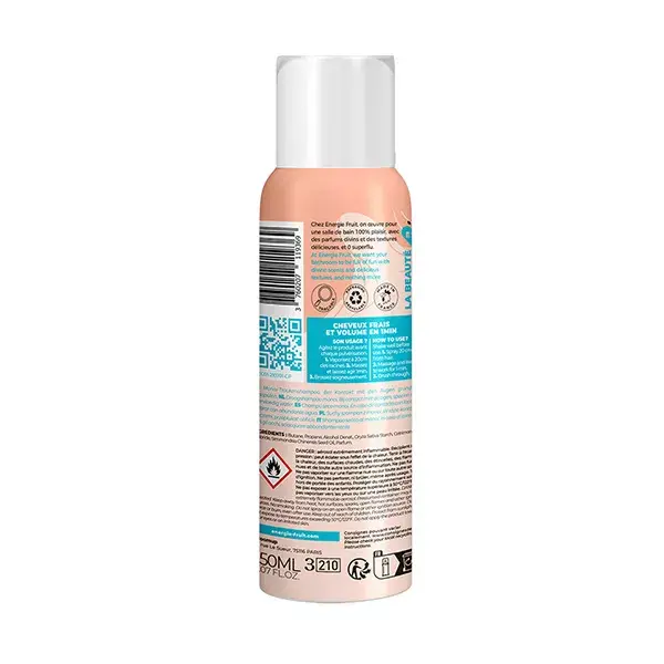 Shampoo Seco Energy Fruit para Cabelos, Frescor e Volume Monoi 150ml